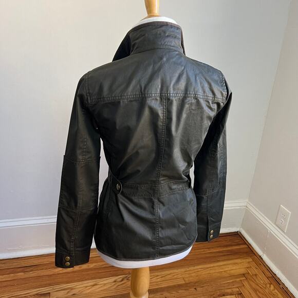 JCrew Downtown Field Waxed Utility Boyfriend Mossy Brown Green Jacket XS Obama - Picture 8 of 16